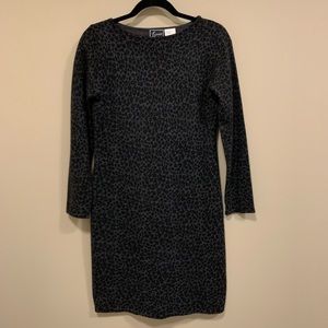 Lemmie Nina Leonard Black Leopard Sweater Dress